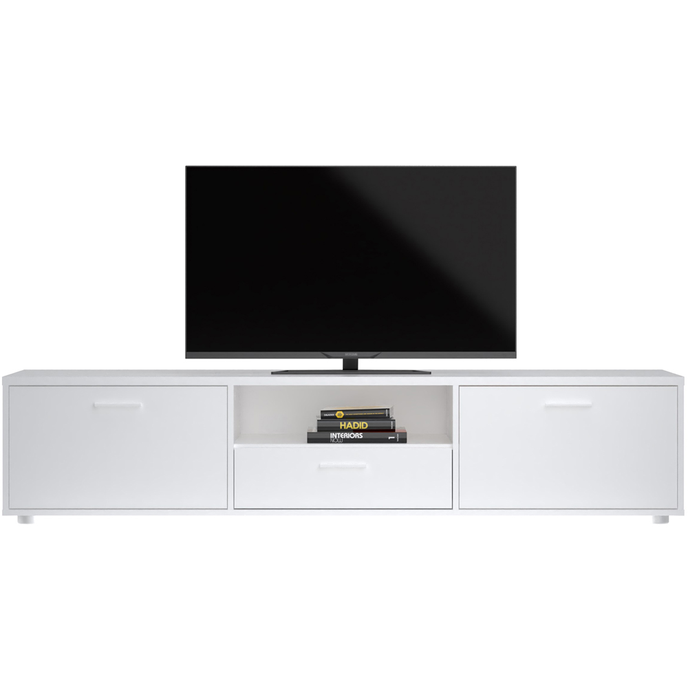 Furniture To Go Media 2 Door Single Drawer White Wide TV Unit Image 8