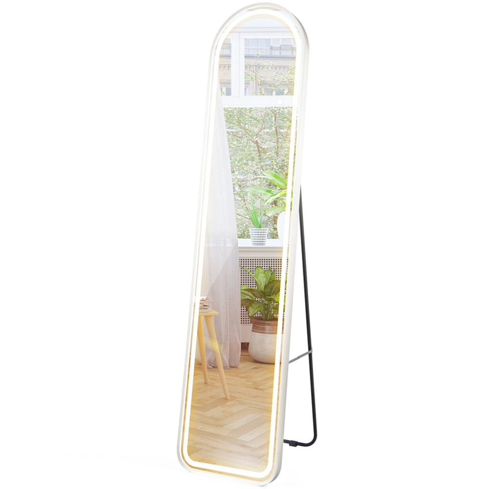Costway White Arch Full Length LED Dressing Mirror 155 x 37cm Image 1