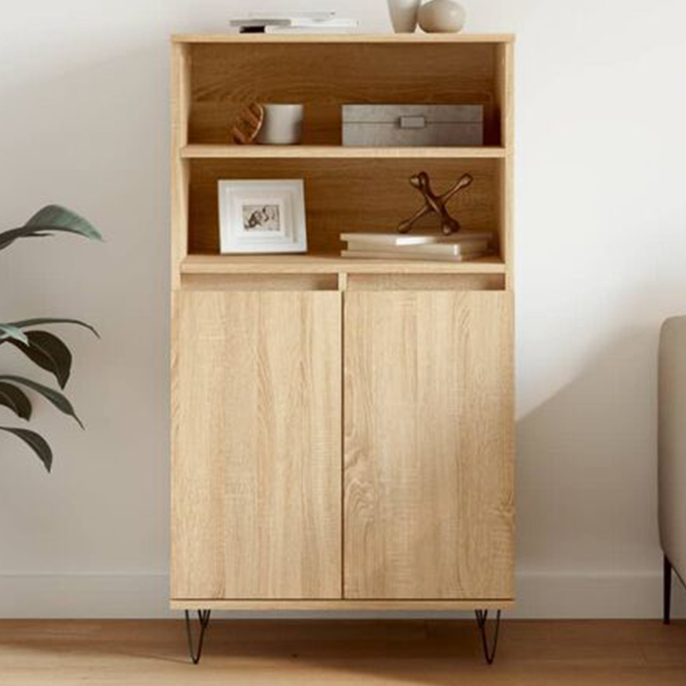 vidaXL 2 Door 2 Shelf Sonoma Oak Highboard Image 1