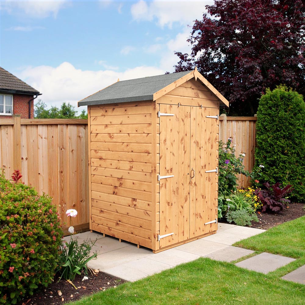 Empire Sheds 4 x 4ft Double Door Tongue and Groove Wooden Apex Garden Shed Image 2