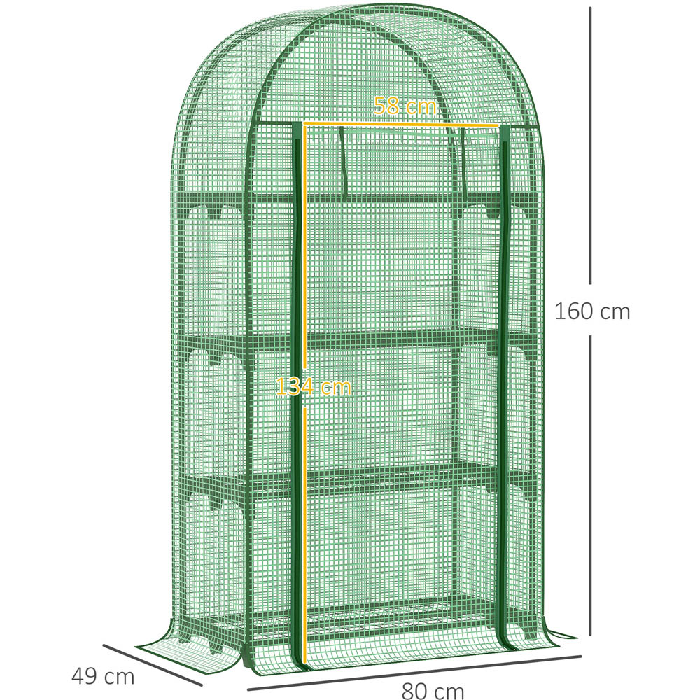 Outsunny Green 1.6 x 2.6ft 4-Tier Mini Greenhouse Image 8