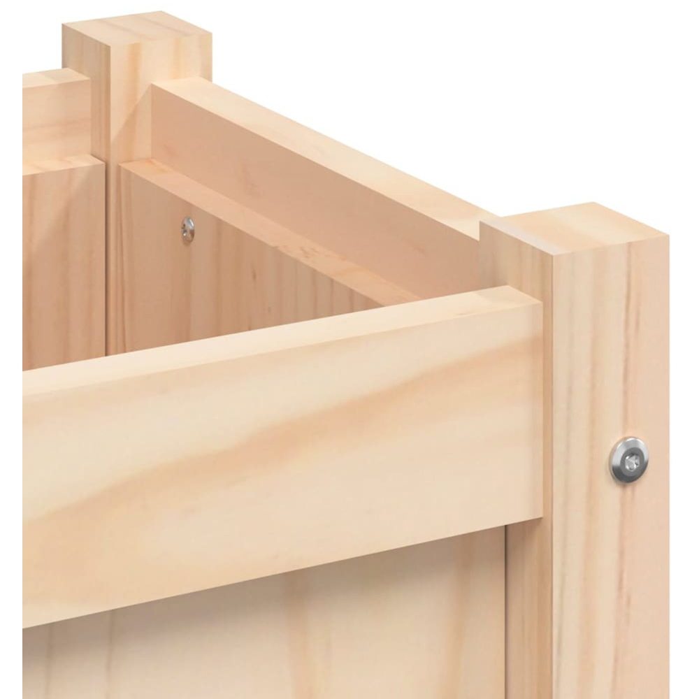 vidaXL Natural Solid Pine Wood Garden Planter 31 x 31 x 31cm 2 Pack Image 9