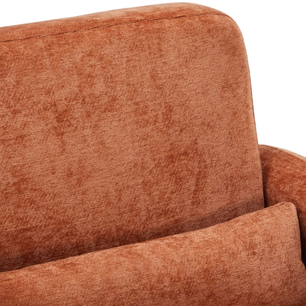 Living and Home Orange Chenille Upholstered Accent Chair with Lumbar Pillow Image 3