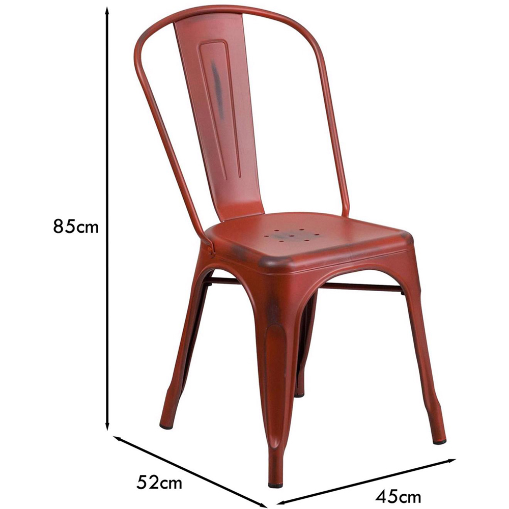 FWStyle Set of 4 Red Assembled Steel Chairs Image 5