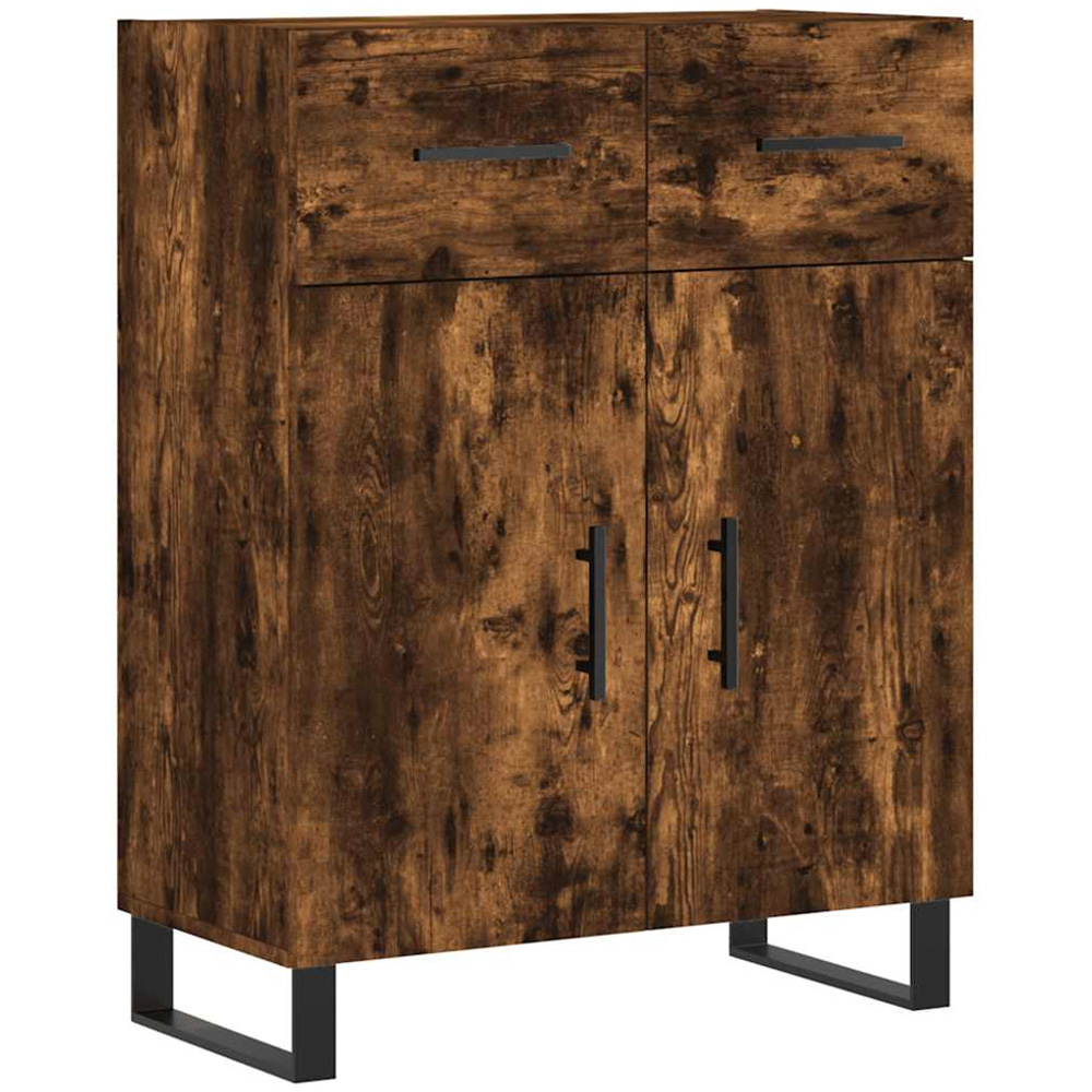vidaXL 2 Door 2 Drawer Smoked Oak Sideboard Image 2