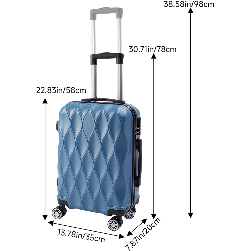 H&O Direct 20 inch Blue ABS Hard Shell Travel Luggage Image 6