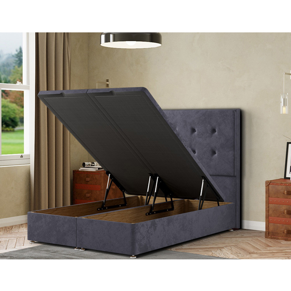 Eleganza Darlington Super King Steel Plush Ottoman Bed with Floor Standing Headboard Image 2