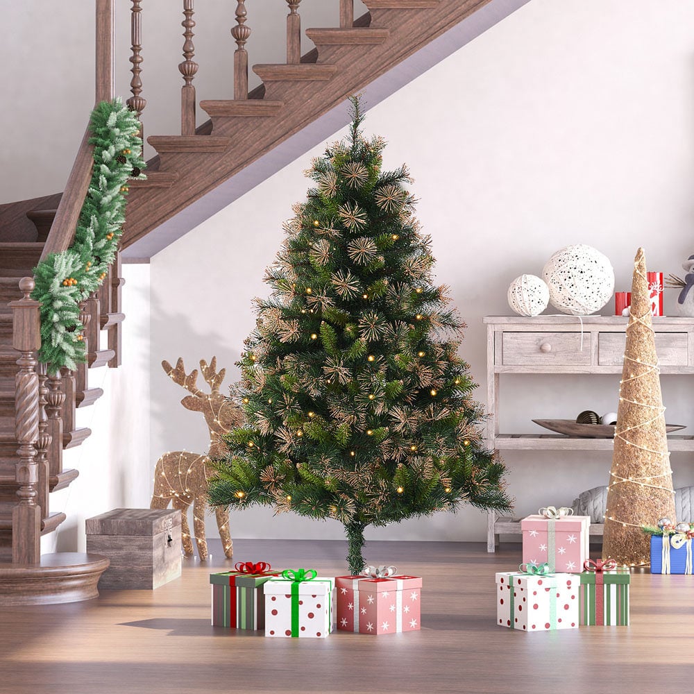 Everglow LED Pre-Lit Green Artificial Christmas Tree 4.9ft Image 2