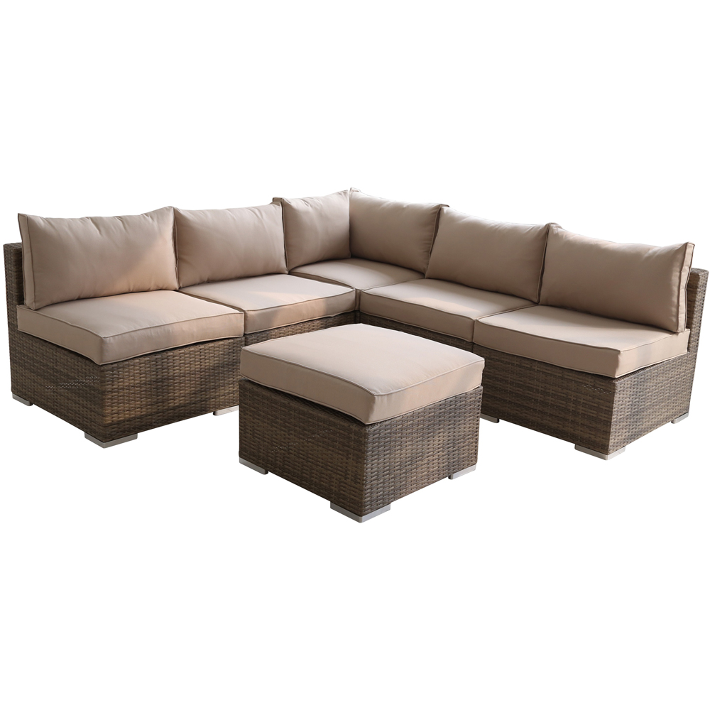 Furniture One 6 Seater Yellow Garden Corner Sofa Set Image 2