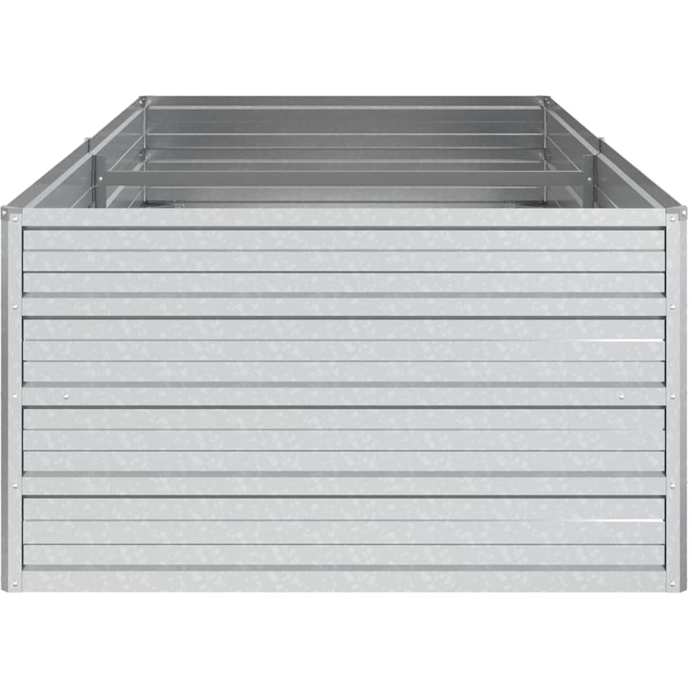 vidaXL Silver Galvanised Steel Raised Garden Bed 160 x 80 x 45cm Image 4