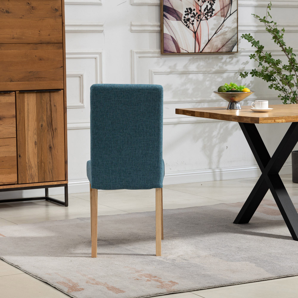 Artemis Home Maiolo Set of 2 Teal Fabric Dining Chair Image 6