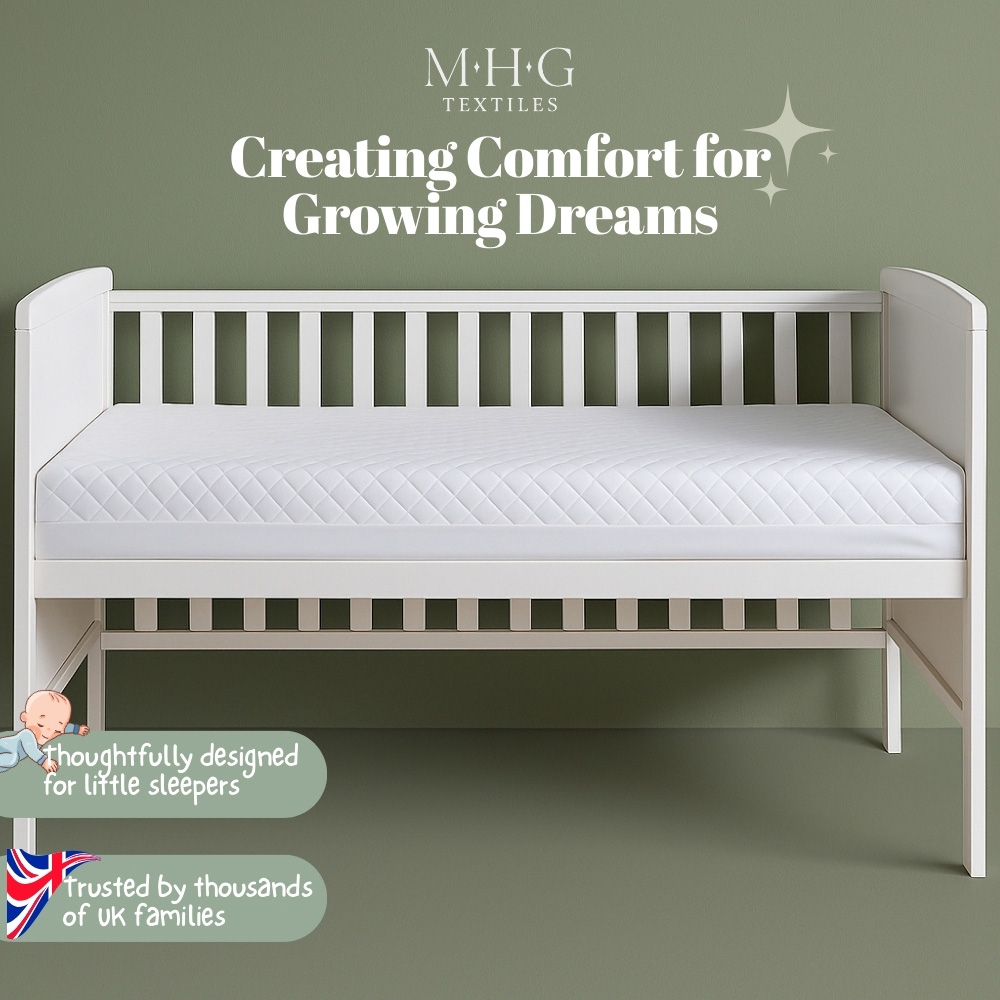 MHG Textiles White Breathable Firm Support Baby Cot Bed Mattress 140 x 70 x 13.5cm Image 7