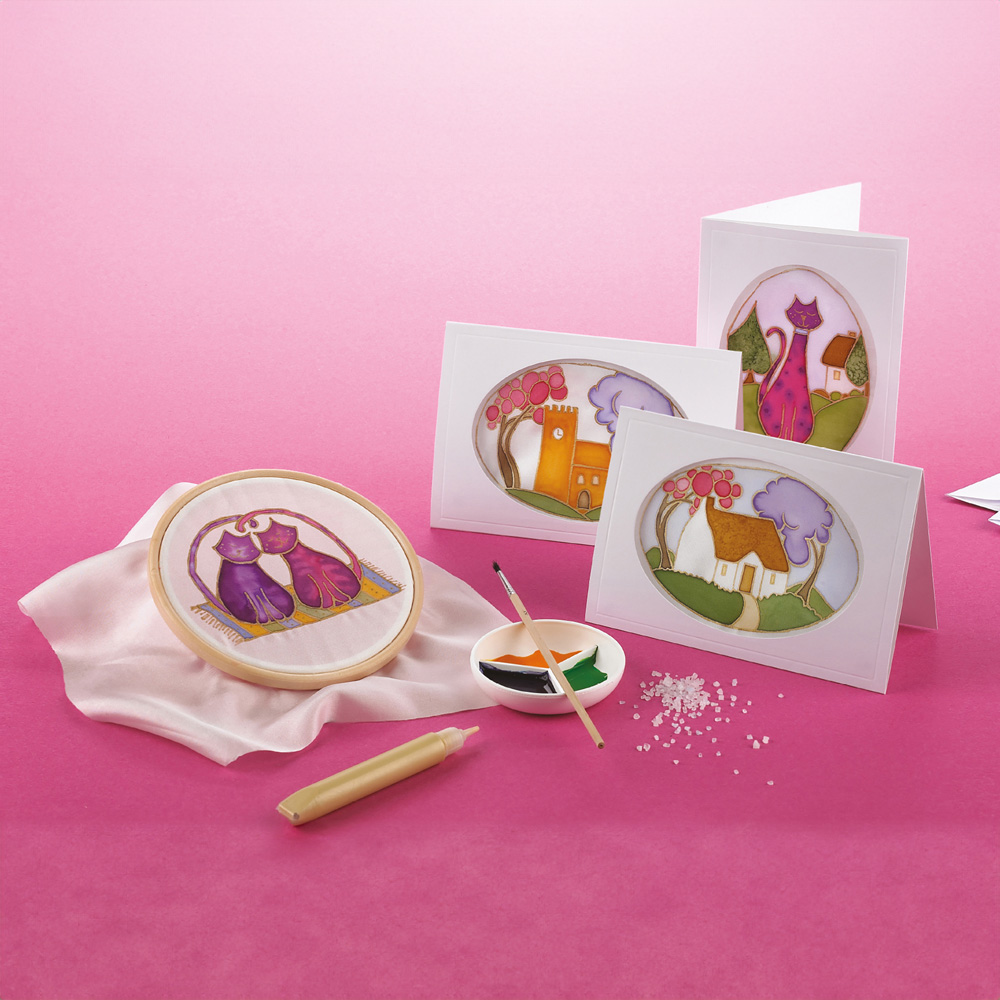 House of Crafts Multicoloured Silk Painting Card Craft Kit Image 2