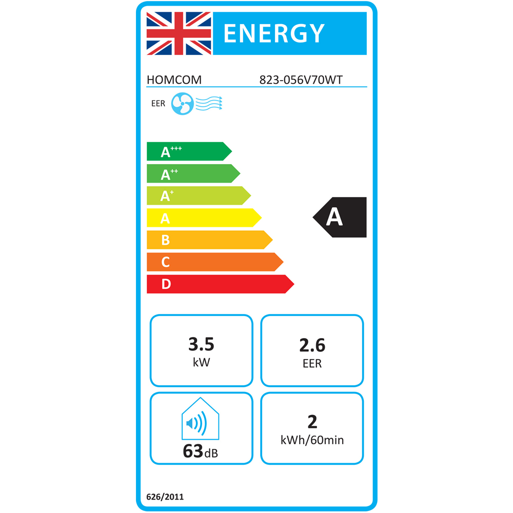 HOMCOM White 12000BTU Mobile Air Conditioner with Timer Image 8