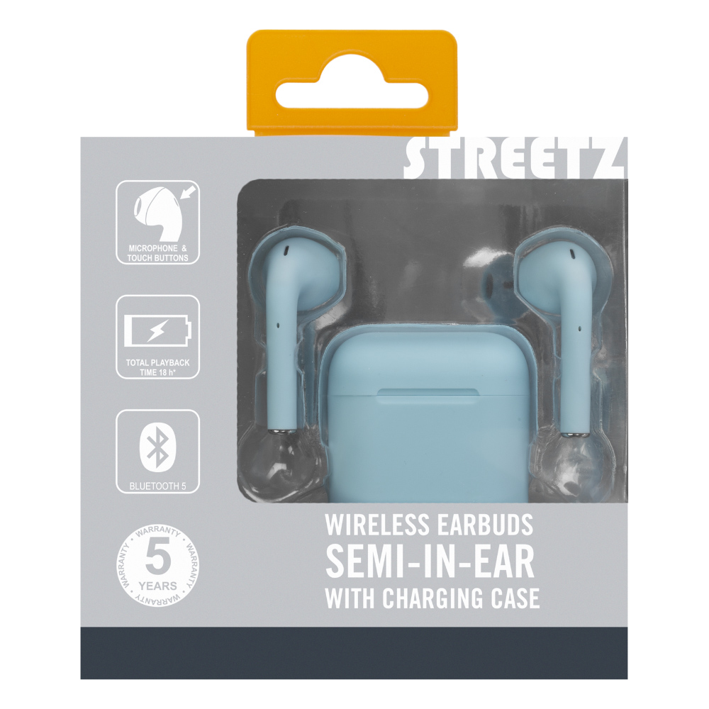 Streetz Light Blue True Wireless Stereo Semi-in-Ear Ear Buds Image 4