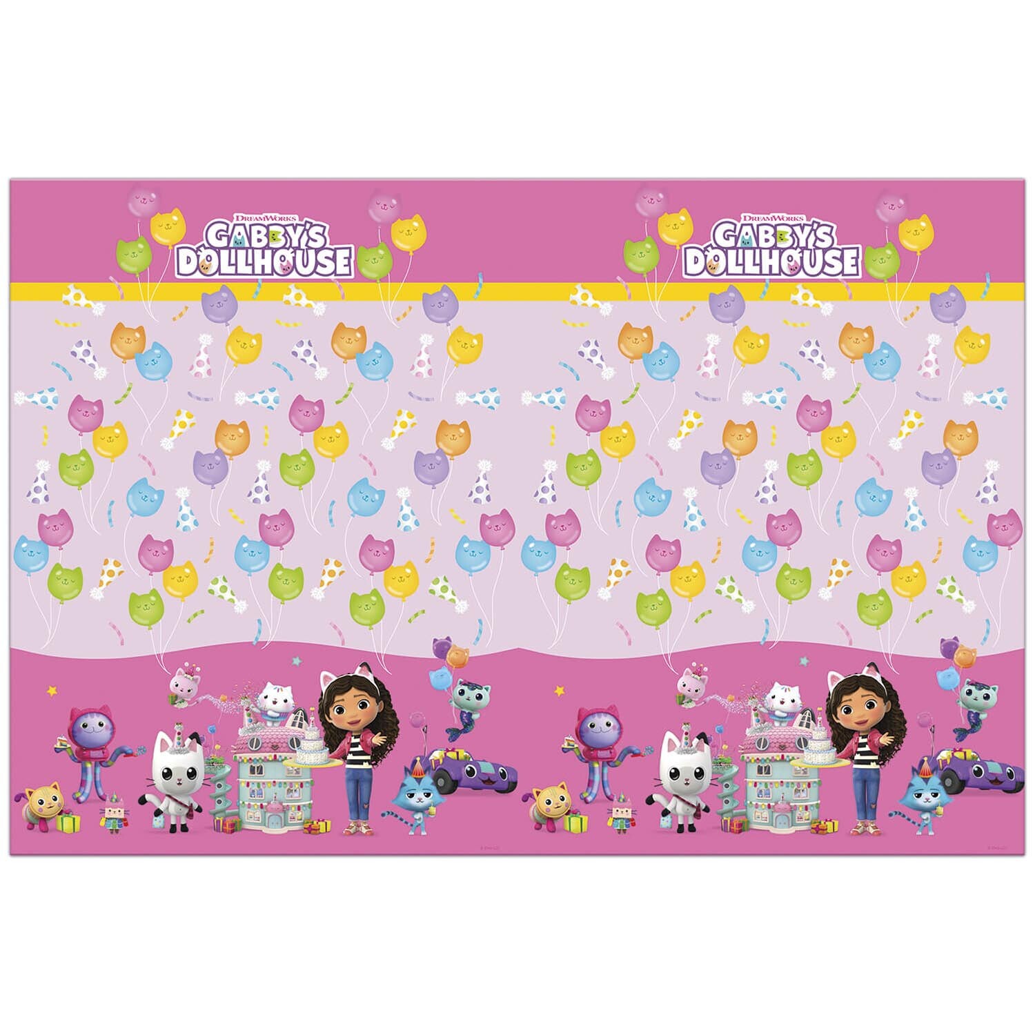 Gabby's Dollhouse Pink Plastic Tablecloth 180 x 120cm Image