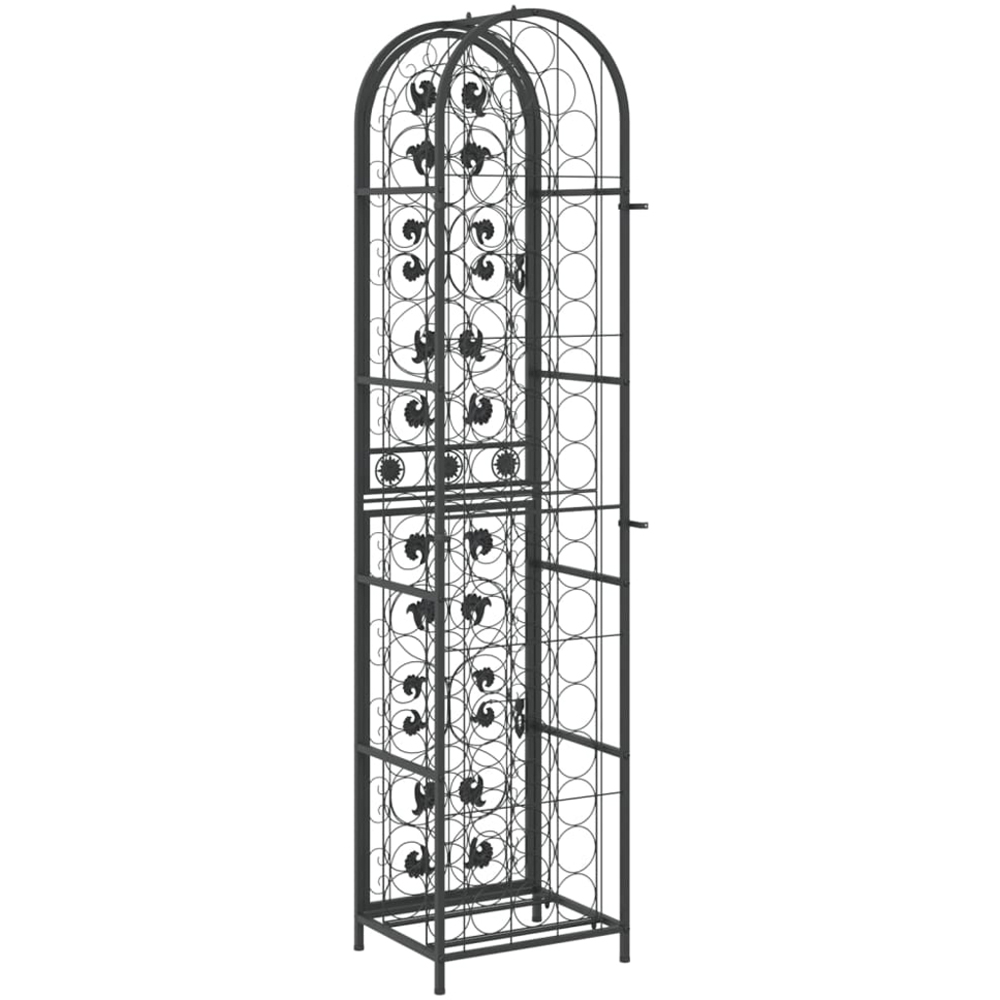 vidaXL 73 Bottle Black Lockable Freestanding Wine Rack Image 3