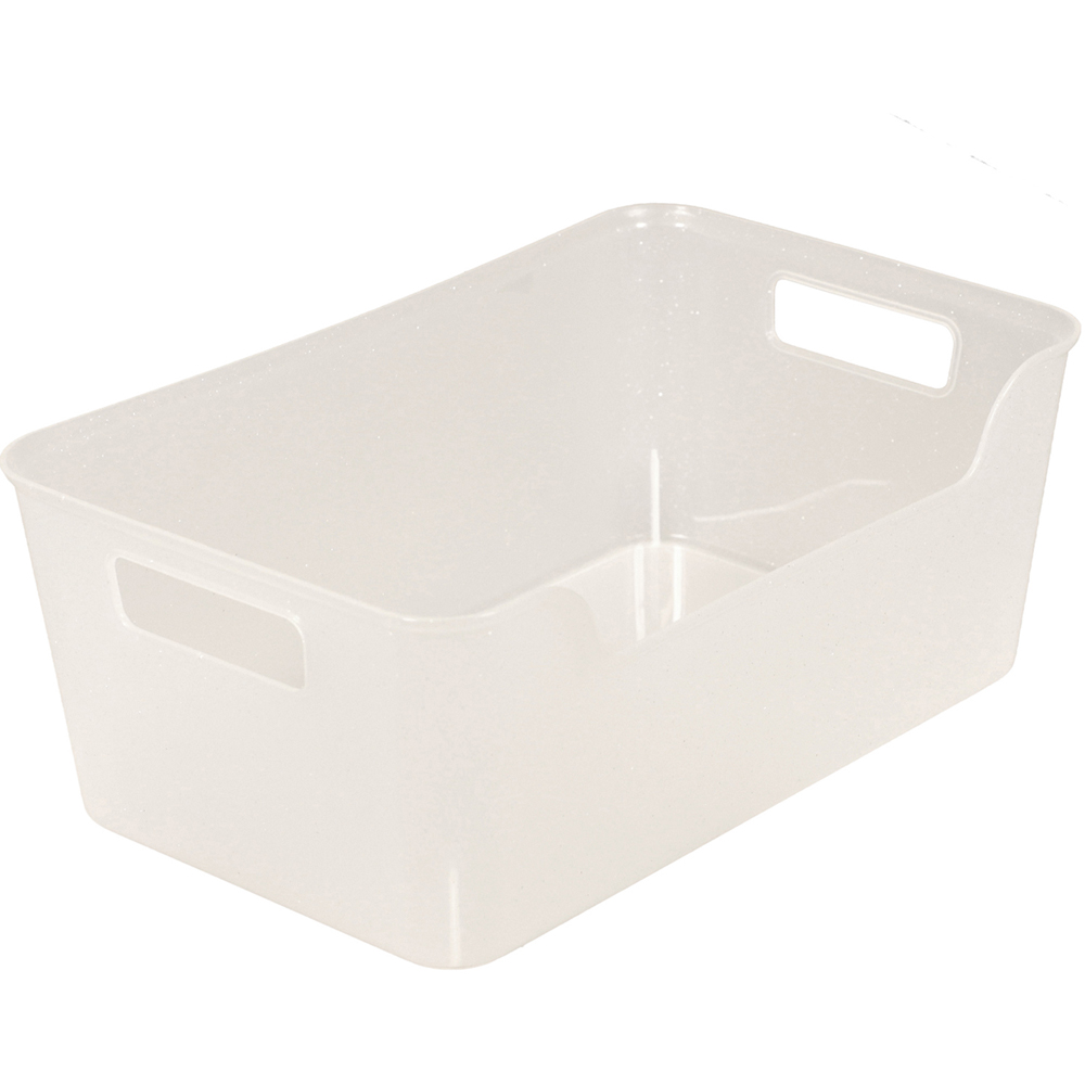 Glitter Extra Large Storage Basket White Image 1