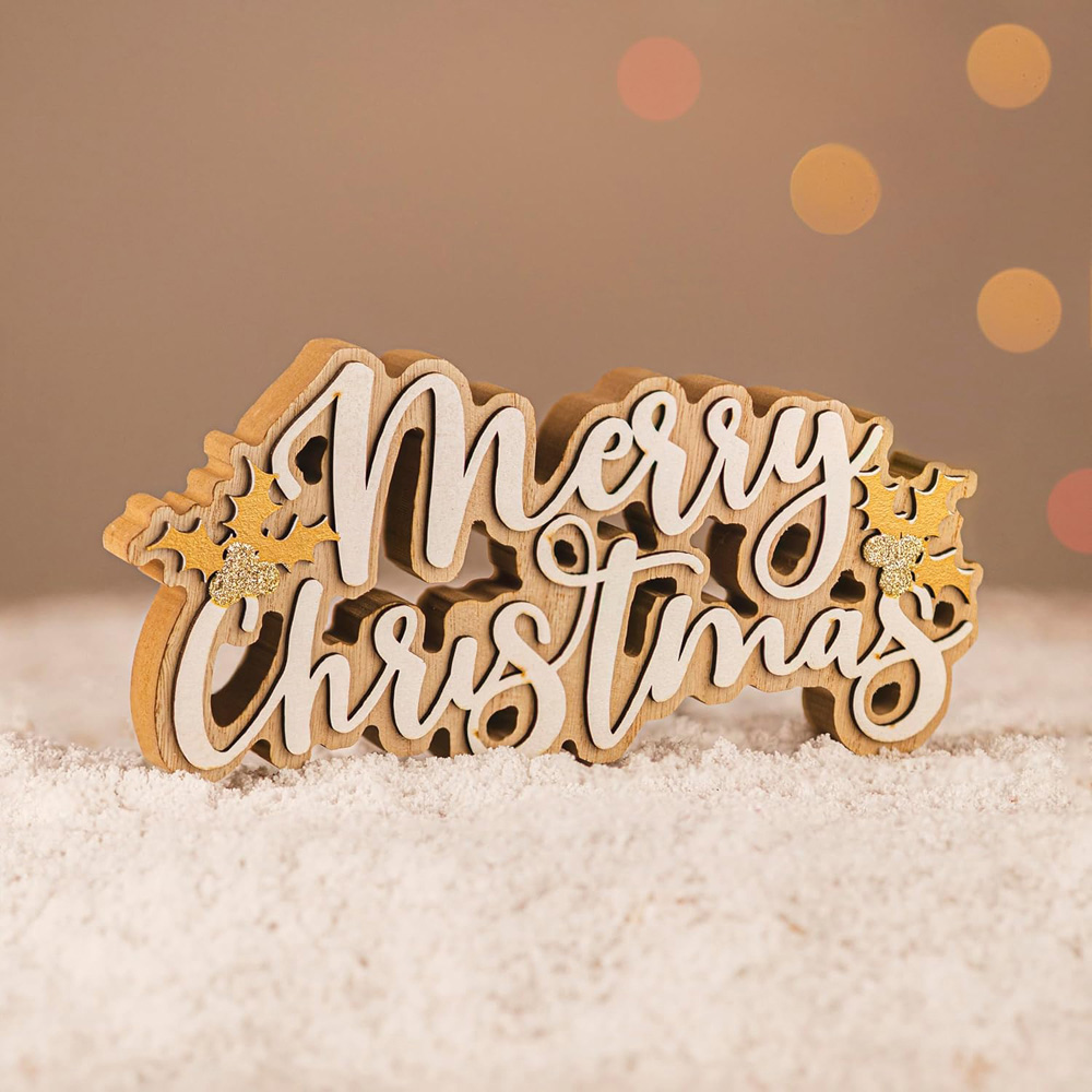 Marco Paul Small Merry Christmas Word Decoration Image 2