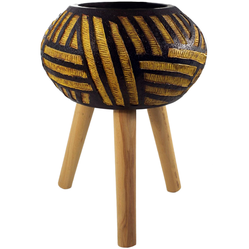 Leaf Composite Oval Planter with Stand 34cm Image 1