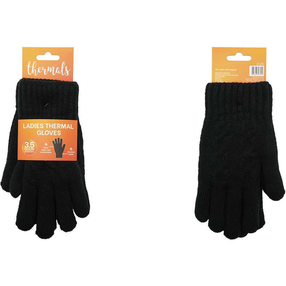 Ladies Assorted Thermal Gloves One Size - Multicolour Image 2