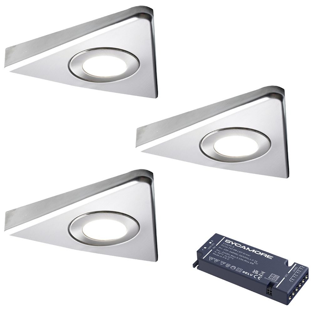 Sorrelis Oberon Tri Light Natural White 3 Underside Cabinet Light Kit Image 1