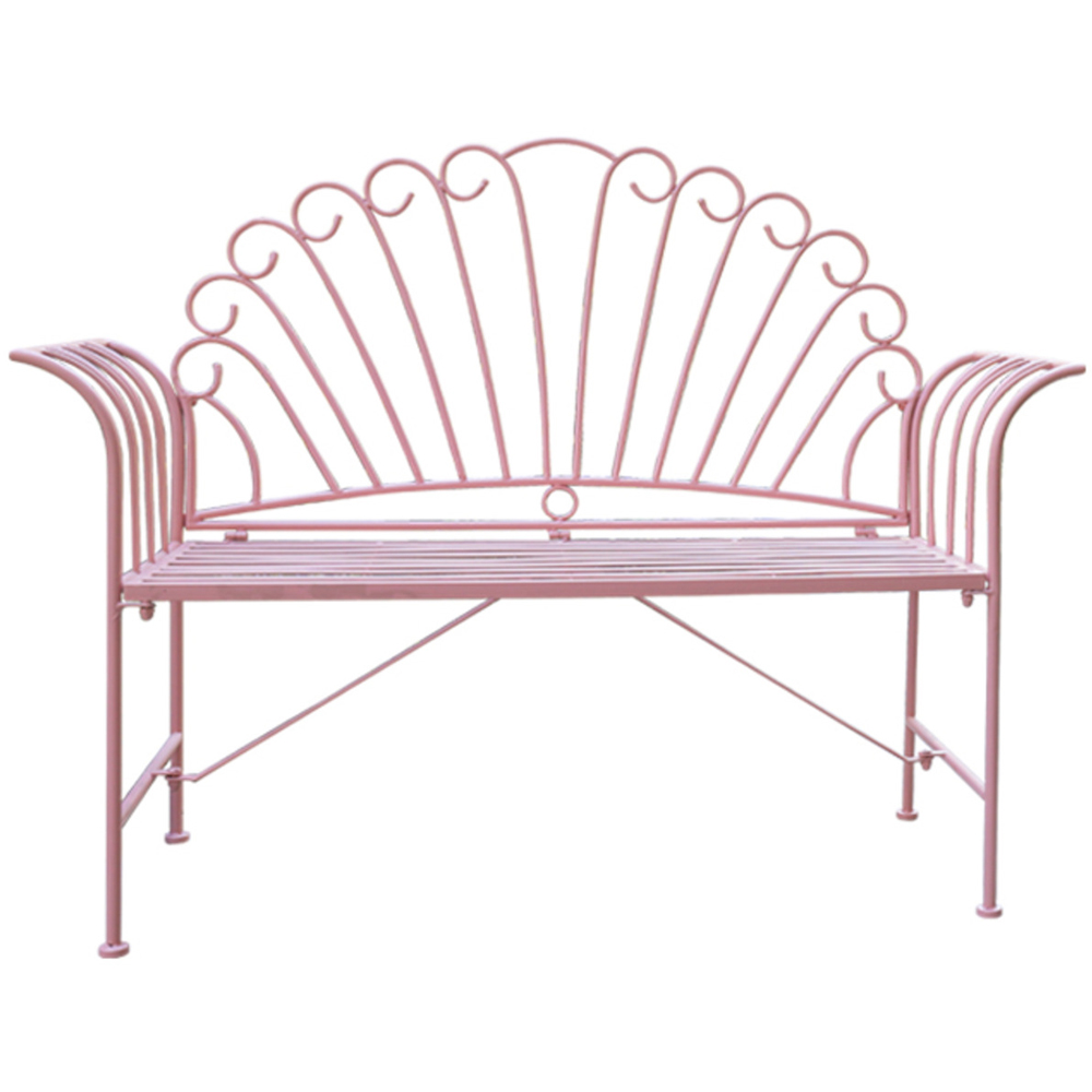 Glamhaus Palermo Blush Pink Garden Bench Image 2