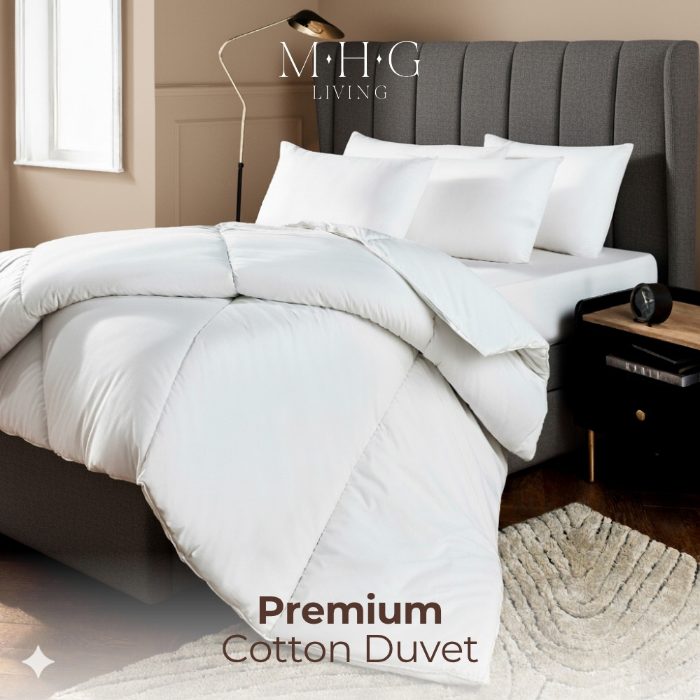 MHG Living Super King Size White Spring Summer Cotton Duvet 4.5 Tog Image 3