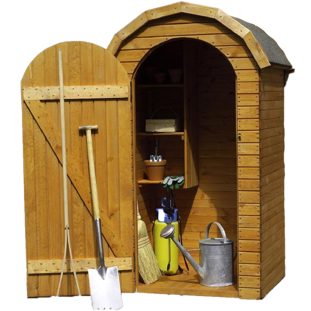 Promex Arched Roof Honey Brown Storage Shed Image 1