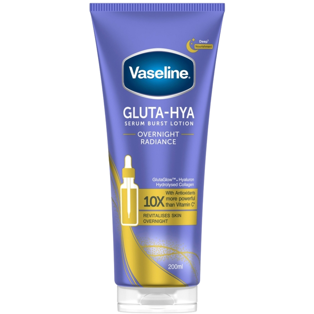 Vaseline Gluta-Hya Overnight Radiance Serum Burst Repairing Body Lotion 200ml 3 Pack Image 2