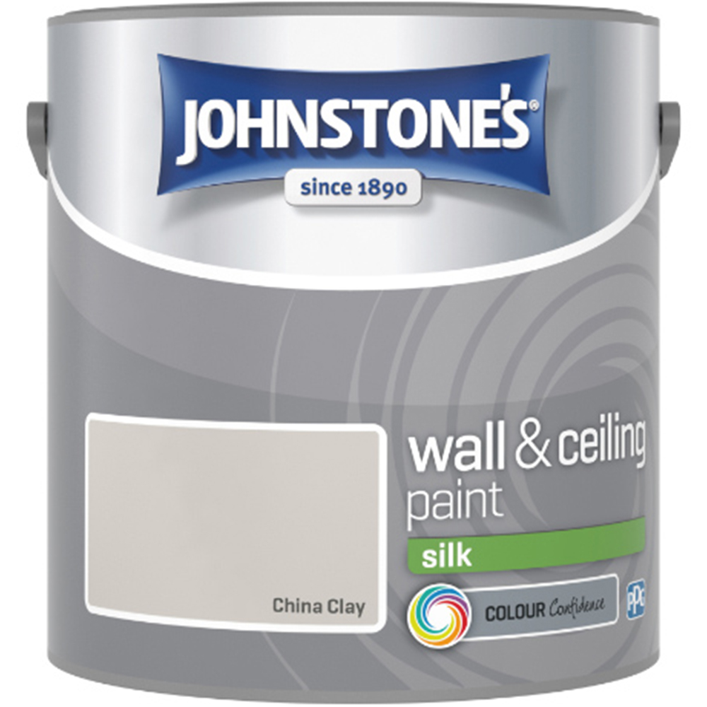 Johnstone's Walls & Ceilings China Clay Silk Emulsion Paint 2.5L Image 2