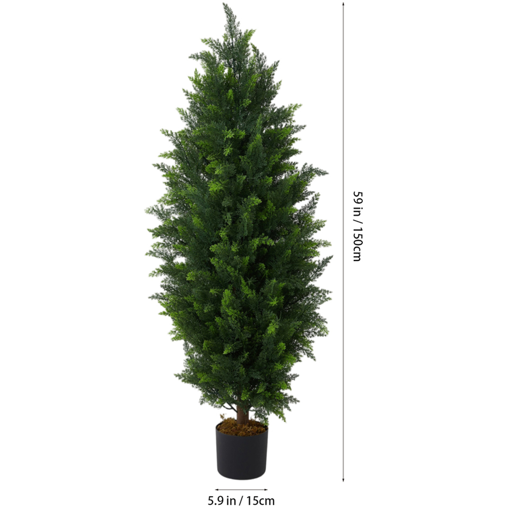 Living and Home Decorative Artificial Cypress Tree in Pot 150cm Image 8