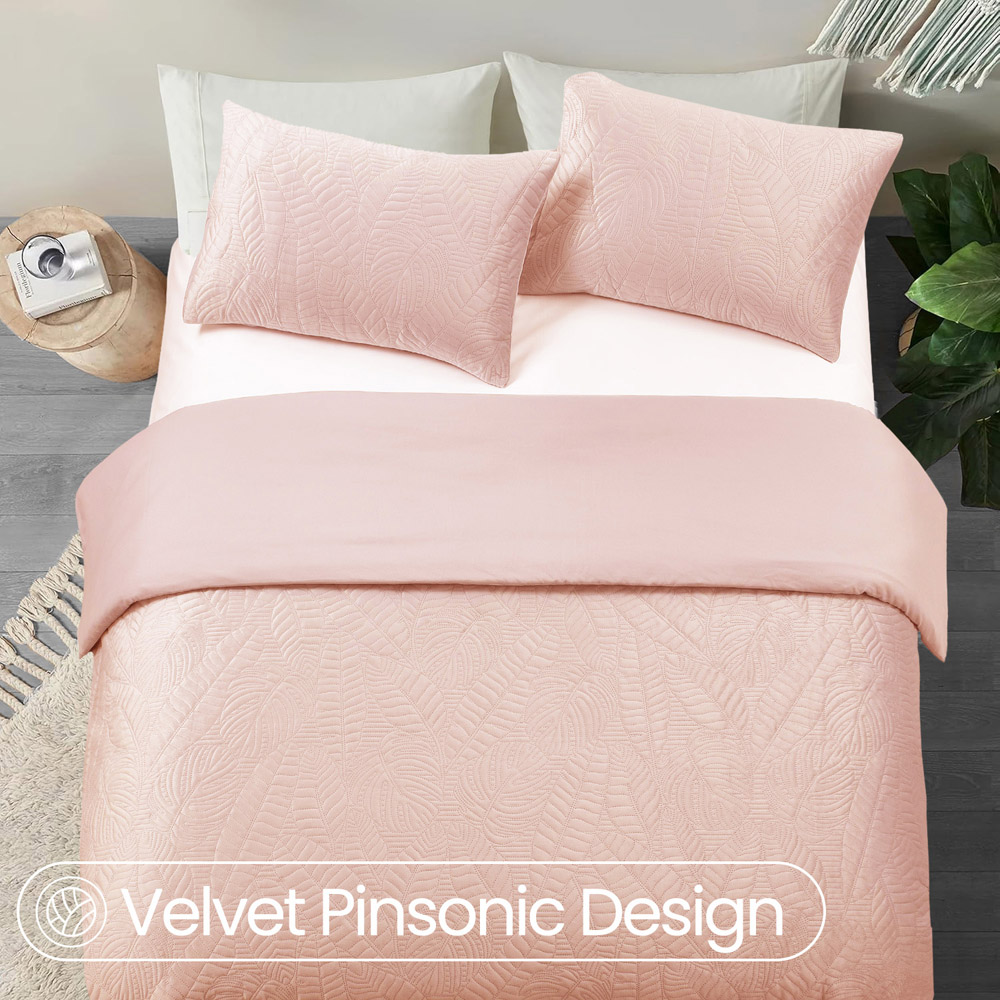 Velosso King Size Pink Savannah Velvet Duvet Set Image 2