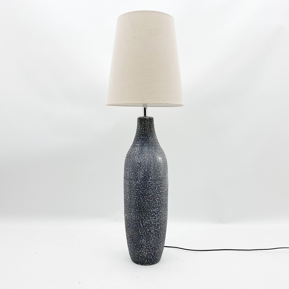 Acacia Home Cream Shade Black Ceramic Table Lamp Image 4