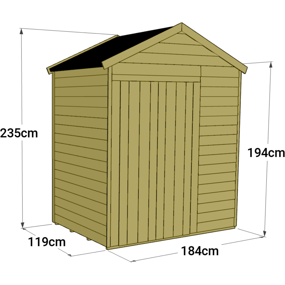 StoreMore 4 x 6ft Double Door Tongue and Groove Apex Shed Image 4