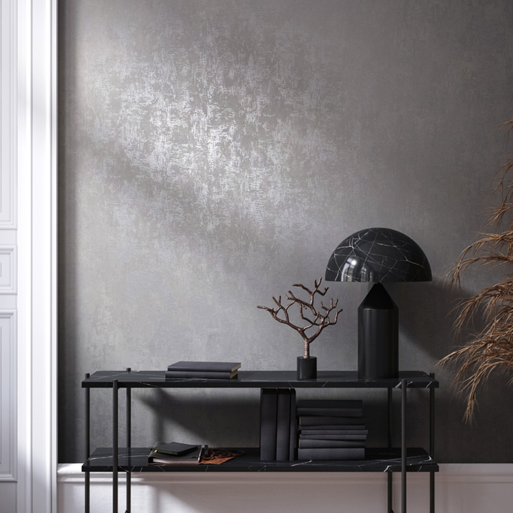 Galerie Industrial Effects Metallic Silver and Grey Wallpaper Image 4