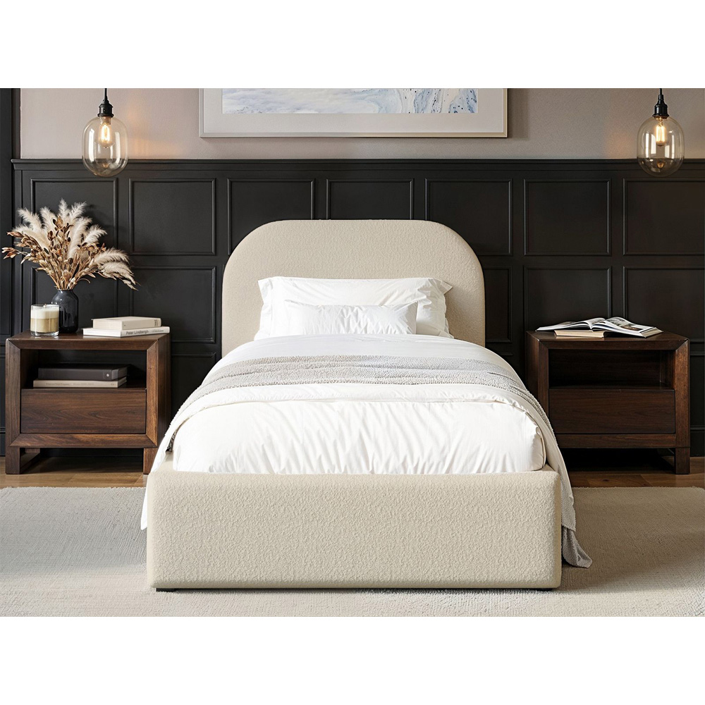 Flair Alba Single Cream Boucle Fabric Ottoman Bed Image 5