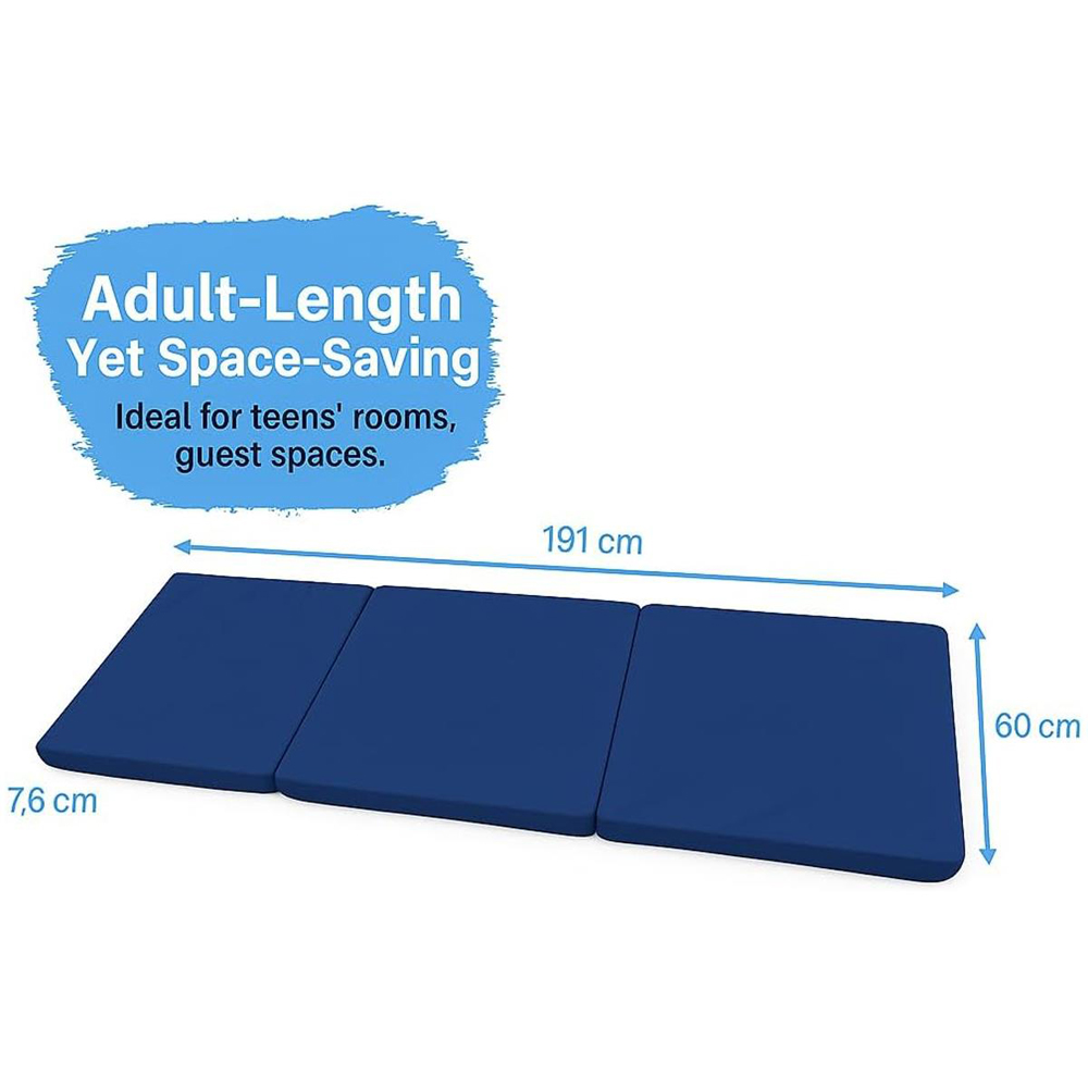 House Of Home Royal Blue Memory Foam Foldable Z Bed Image 6