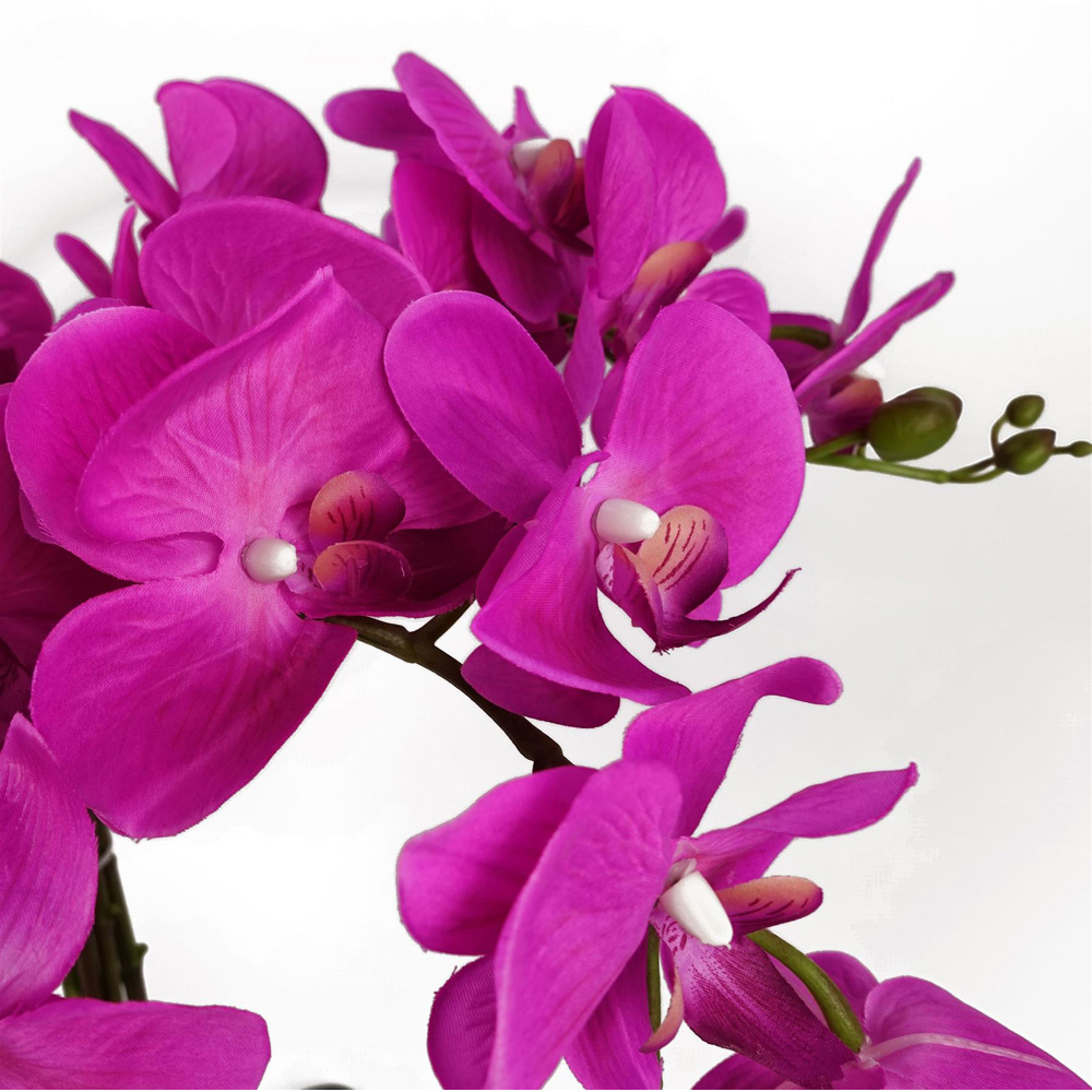 Leaf Deluxe Extra Dark Pink Large Orchid Artificial Plant in Pot 2.8ft Image 2