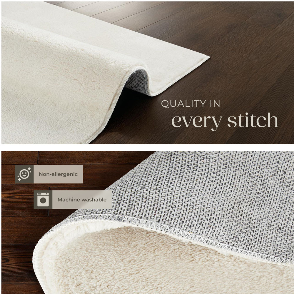 tectake Zonelle Cream Short Pile Ultra Soft Rug 230 x 160cm Image 5