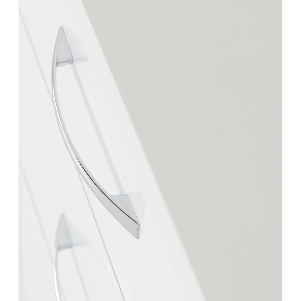 Seconique Nevada 5 Drawer White Gloss Narrow Chest of Drawers Image 5