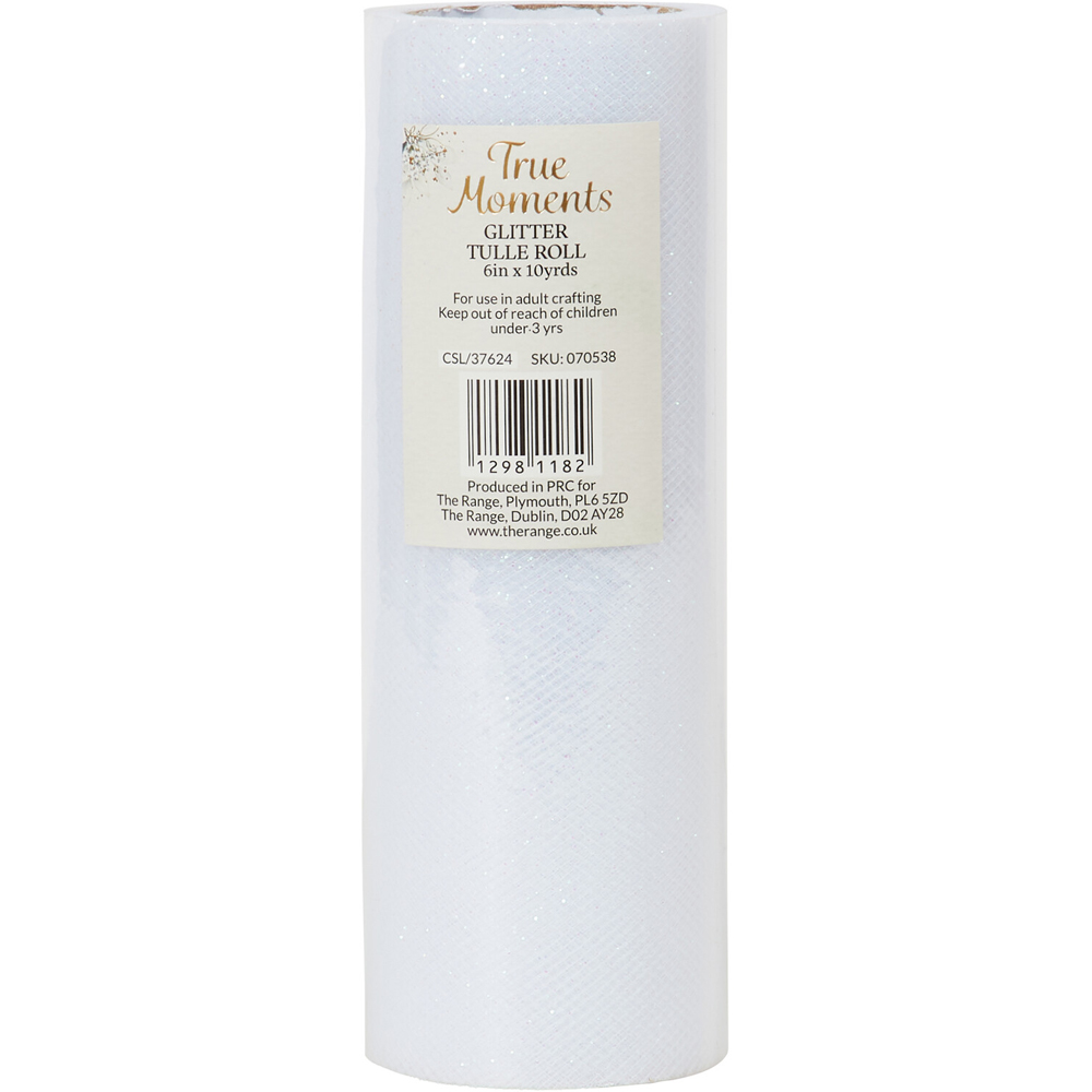 True Moments Silver Glitter Tulle Roll 6 x 360 inch Image 2