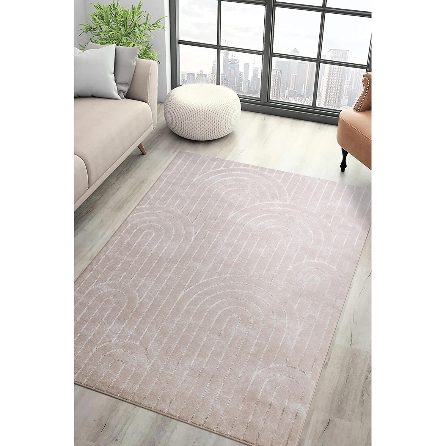 Beige Arch Deco Rug 160 x 230cm Image 2