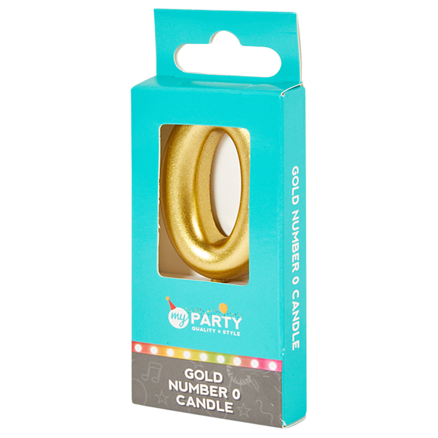 My Party Gold Number Candle - Gold /  0 Image 2