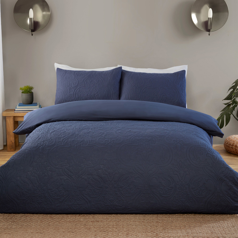 Sanderson Pinsonic Duvet Set Navy Double Image 1