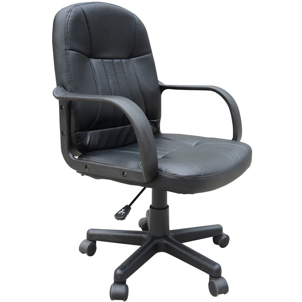 Portland Black PU Leather Swivel Executive Office Chair Image 2