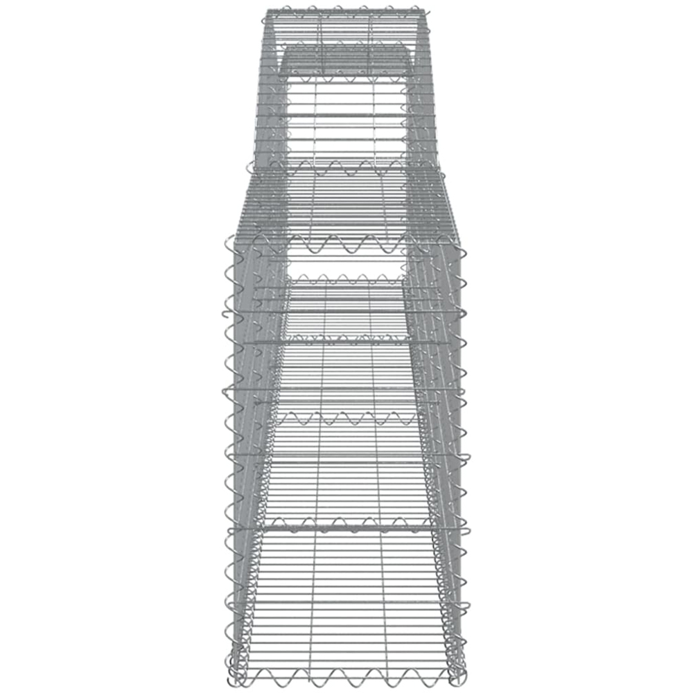 vidaXL Silver Galvanised Iron Arched Gabion Basket 400 x 30 x 60/80cm 5 Pack Image 3