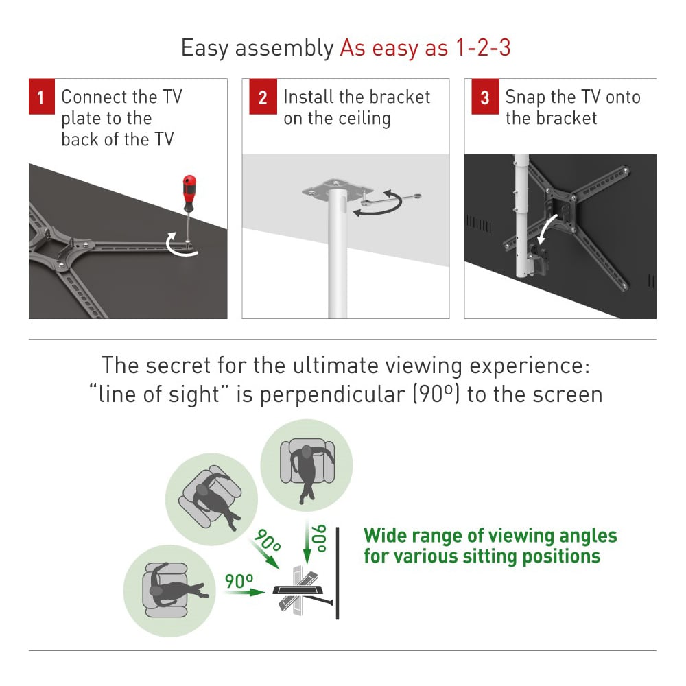 Barkan 29 to 65 inch Multi Position TV Wall Mount Bracket Image 5