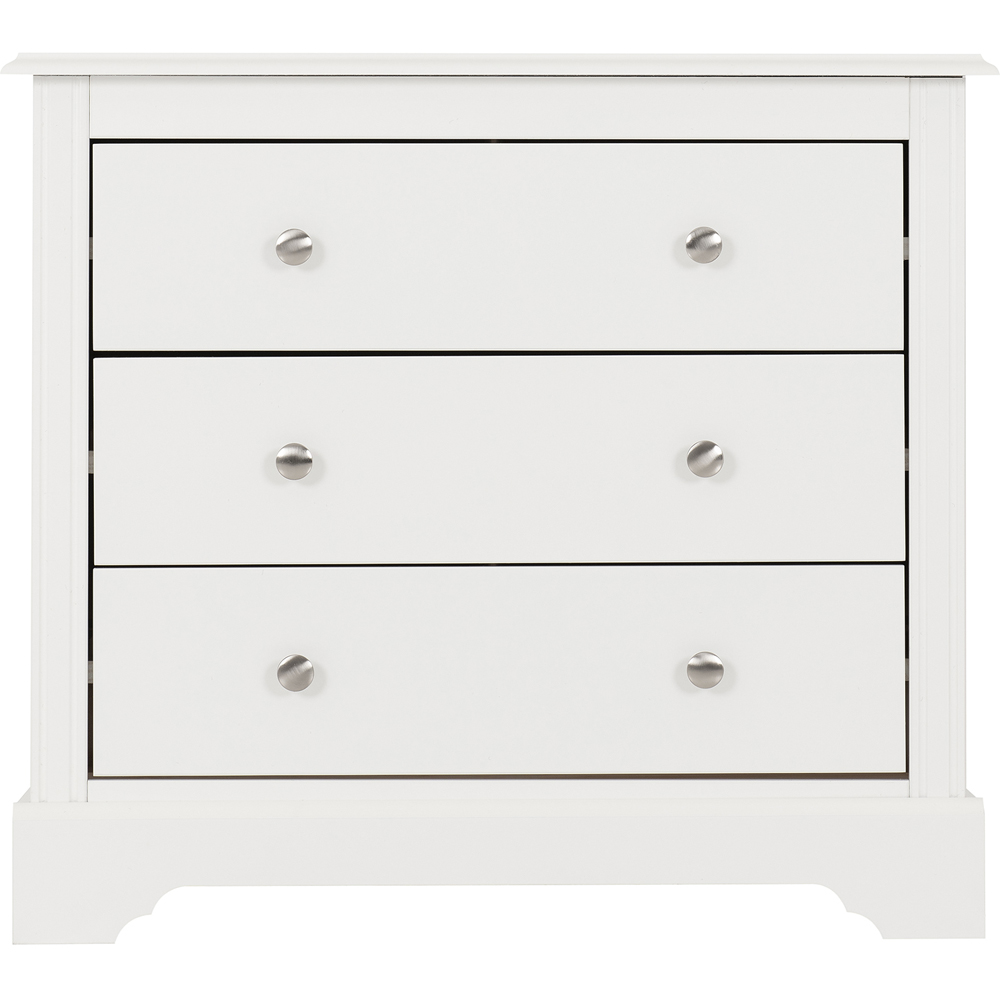 Seconique Stratford 3 Drawer White Storage Chest Image 3