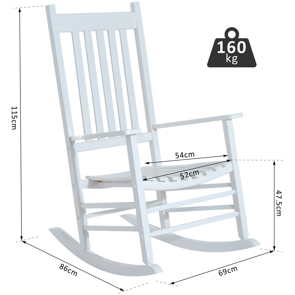 Outsunny White Rocking Chair Image 7